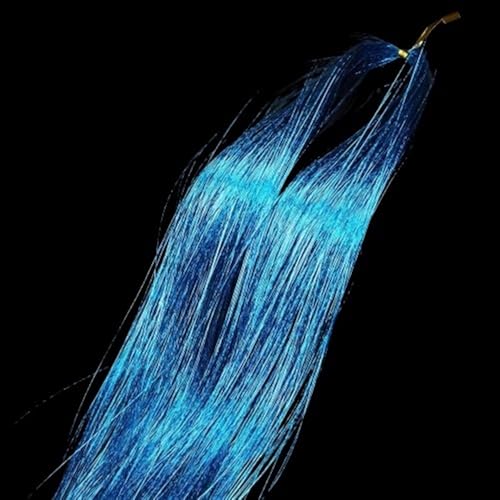 Haar-Glitzer-String-Extensions, 50 cm glänzende Fäden, Glitzer-Haar-Lametta-Set, Zubehör, Haar-Lametta for Damen-Kopfschmuck(Sky blue) von GOHAPY