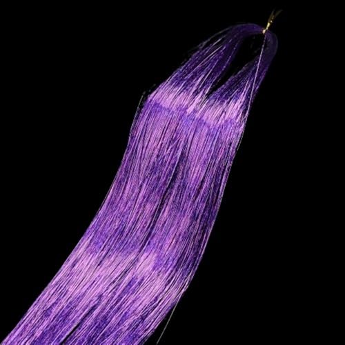 Haar-Glitzer-String-Extensions, 50 cm glänzende Fäden, Glitzer-Haar-Lametta-Set, Zubehör, Haar-Lametta for Damen-Kopfschmuck(Violet) von GOHAPY