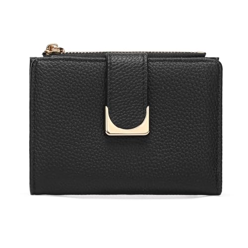 GOIACII Damen-Geldbörse, klein, RFID-blockierend, kompakt, mit Reißverschluss, A02-schwarz von GOIACII