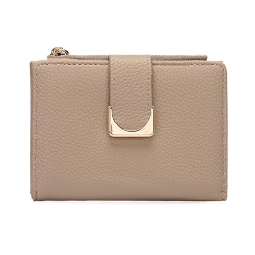 GOIACII Damen-Geldbörse, klein, RFID-blockierend, kompakt, mit Reißverschluss, A04-Khaki von GOIACII