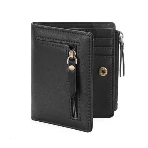 GOIACII Geldbeutel Damen Klein und im Kurzformat mit RFID Blockierung, Portemonnaie Damen Leder Münzfach Brieftasche, Mini Kurzer Geldbörse für Frauen von GOIACII