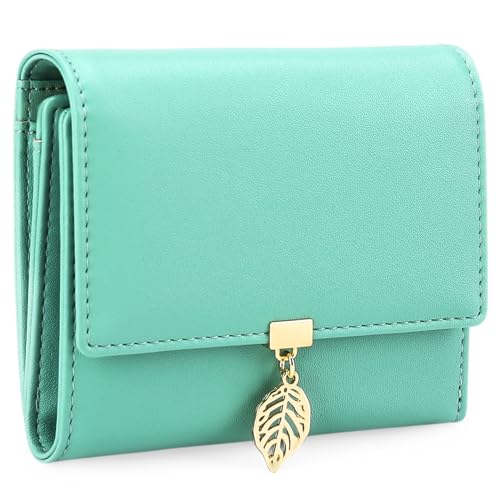 GOIACII Geldbeutel Damen aus glattem und weichem Kunstleder, klein und im Kurzformat Portemonnaie Damen Quaste mit RFID Schutz und viele Fächer von GOIACII