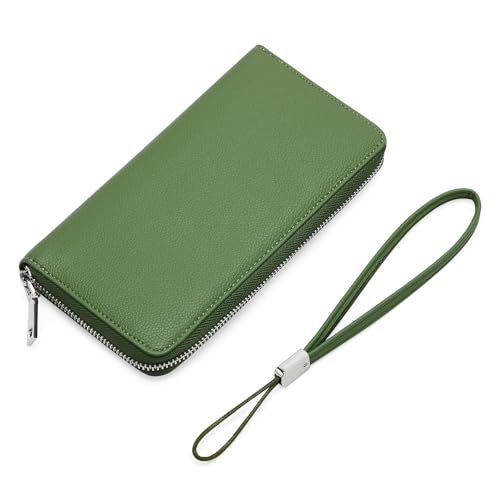 GOIACII Geldbörsen Damen Große Kapazität Lange Portemonnaie Gross Karteninhaber Geldbörse für Frauen mit RFID-Blockierung und Abnehmbare Handgelenk von GOIACII