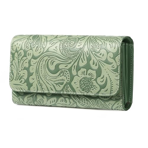 GOIACII Geldbörse Damen Groß Portemonnaie für Frauen Leder Große Kapazität Geldbeutel mit RFID Blocking und 13 Kartenfächer von GOIACII