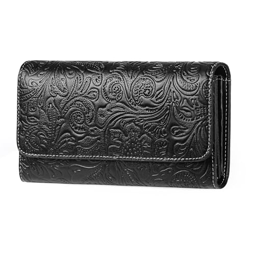 GOIACII Geldbörse Damen Groß Portemonnaie für Frauen Leder Große Kapazität Geldbeutel mit RFID Blocking und 13 Kartenfächer von GOIACII