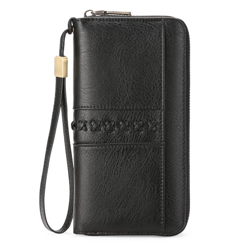GOIACII Geldbörse Damen Groß Vintage Leder RFID Schutz Portemonnaie Frauen mit 12 Kartenfächer GOIACII Geldbörse Damen Groß Vintage Leder RFID Schutz Portemonnaie Frauen mit 12 Kartenfächer von GOIACII