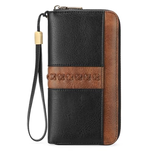 GOIACII Geldbörse Damen Groß Vintage Leder RFID Schutz Portemonnaie Frauen mit 12 Kartenfächer GOIACII Geldbörse Damen Groß Vintage Leder RFID Schutz Portemonnaie Frauen mit 12 Kartenfächer von GOIACII