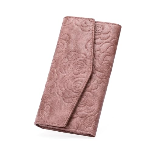 GOIACII Geldbörse Damen Große Kapazität Leder Portemonnaie RFID-Blockierung Geldbeutel für Frauen Vintage Brieftasche von GOIACII