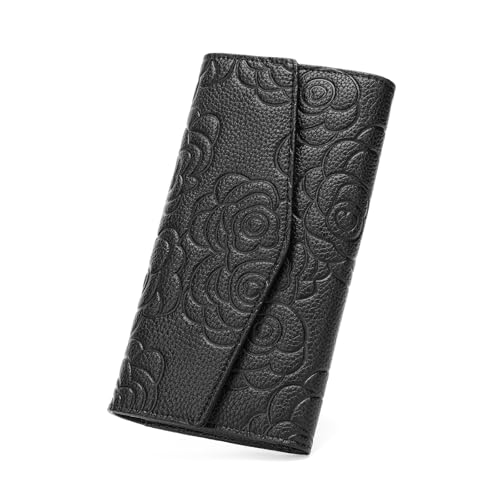 GOIACII Geldbörse Damen Große Kapazität Leder Portemonnaie RFID-Blockierung Geldbeutel für Frauen Vintage Brieftasche von GOIACII