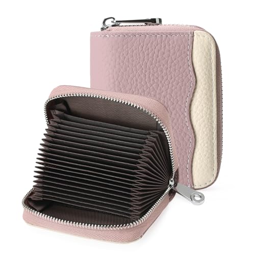 GOIACII Geldbörse Damen Klein Leder Karten Portemonnaie Kreditkartenetui mit Reißverschluss Brieftasche für Frauen von GOIACII