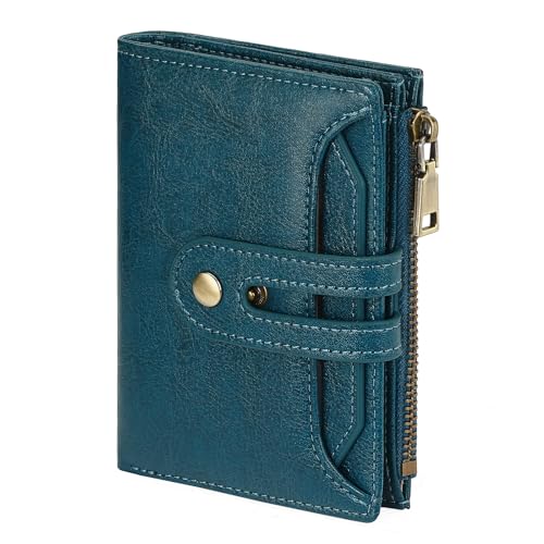 GOIACII Geldbörse Damen Klein RFID Blocking Portemonnaie für Frauen Leder Geldbeutel Große Kapazität Mit Reißverschlusstasche von GOIACII