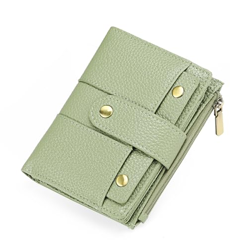 GOIACII Geldbörse Damen Klein Veganes Leder, RFID Blocking Damen Geldbeutel, Klein und im Kurzformat Portemonnaie Damen mit 14 Kartenfächer und 4 ID Fenster von GOIACII