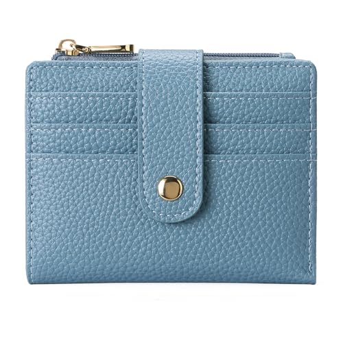 GOIACII Geldbörse Damen Kleine Leder RFID-Blockierung Slim Brieftasche, Klein und im Kurzformat Portemonnaie für Frauen mit Reißverschluss Münzfach von GOIACII