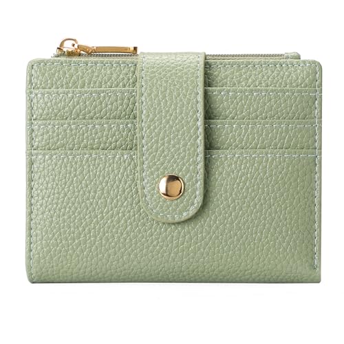 GOIACII Geldbörse Damen Kleine Leder RFID-Blockierung Slim Brieftasche, Klein und im Kurzformat Portemonnaie für Frauen mit Reißverschluss Münzfach von GOIACII