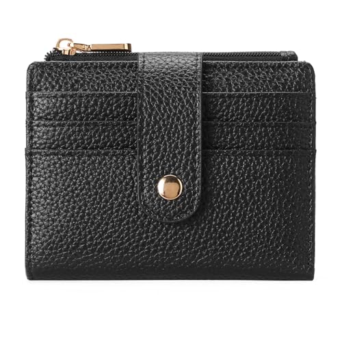 GOIACII Geldbörse Damen Kleine Leder RFID-Blockierung Slim Brieftasche, Klein und im Kurzformat Portemonnaie für Frauen mit Reißverschluss Münzfach von GOIACII