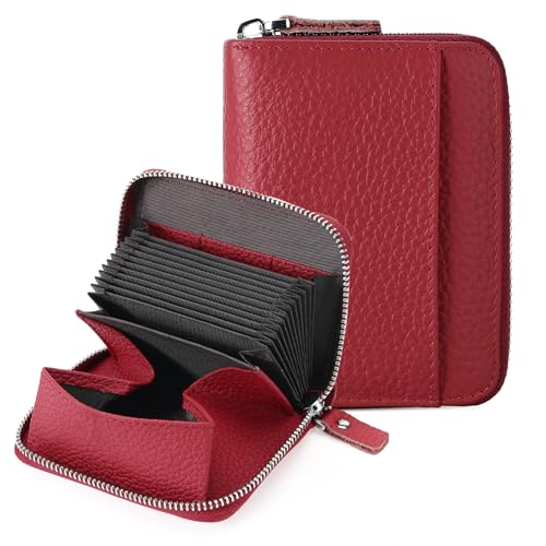GOIACII Geldbörse Damen Leder Kreditkartenetui, RFID-Schutz Klein Portemonnaie Damen mit viele Fächer und Münzfach, Geldtasche kleines Große Kapazität Kartenhalter für Frauen von GOIACII