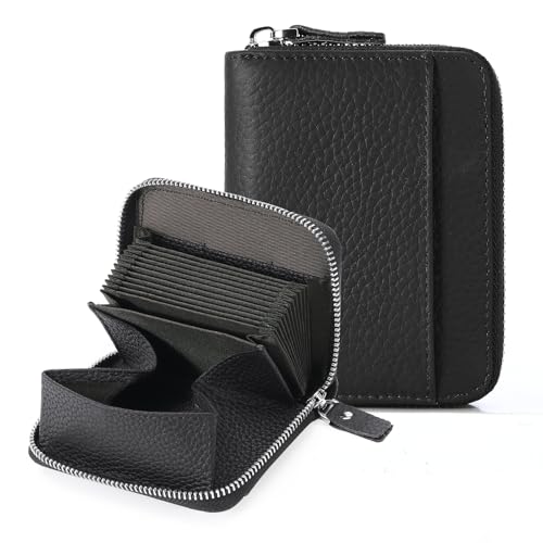 GOIACII Geldbörse Damen Leder Kreditkartenetui, RFID-Schutz Klein Portemonnaie Damen mit viele Fächer und Münzfach, Geldtasche kleines Große Kapazität Kartenhalter für Frauen von GOIACII