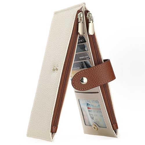 GOIACII Geldbörse Damen Kreditkartenetui Leder Große Kapazität Portemonnaie RFID-Blockierung Brieftasche Frauen von GOIACII