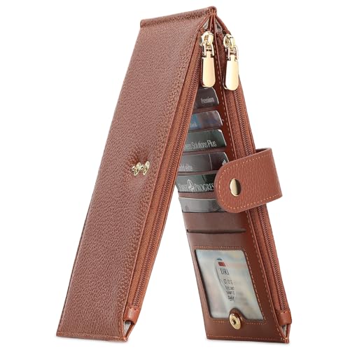 GOIACII Geldbörse Damen Kreditkartenetui Leder Große Kapazität Portemonnaie RFID-Blockierung Brieftasche Frauen von GOIACII