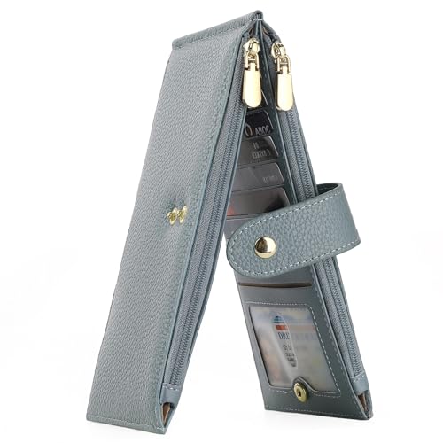 GOIACII Geldbörse Damen Kreditkartenetui Leder Große Kapazität Portemonnaie RFID-Blockierung Brieftasche Frauen von GOIACII