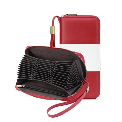 GOIACII Geldbörse Damen Leder RFID Blocking Große Portemonnaie LangformatPortmonee mit 36 Kartenfächer von GOIACII