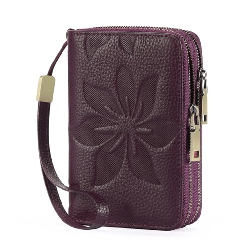 GOIACII Geldbörse Damen Leder Portemonnaie Mittelgroß für Frauen Geldbeutel Brieftasche mit RFID Schutz von GOIACII