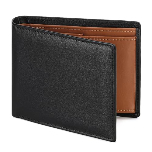 GOIACII Geldbörse Herren aus Leder mit RFID Schutz Echtleder Portmonee, Portemonnaie für Männer Groß Kapazität mit 6 kartenetui und Münzfach von GOIACII