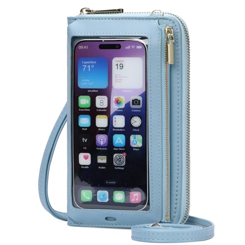 GOIACII Handy Umhängetasche Damen Leder Touchscreen Handytasche zum Umhängen Crossbody Geldbörse von GOIACII