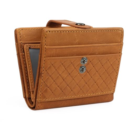 GOIACII Klein Geldbörse Herren Echt Leder Portemonnaie Multi Layer Kartenhalter Mini Geldbeutel Klein Leder Münzfach Kreditkarten Kartenetui von GOIACII