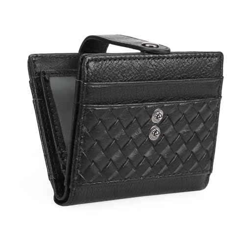 GOIACII Klein Geldbörse Herren Echt Leder Portemonnaie Multi Layer Kartenhalter Mini Geldbeutel Klein Leder Münzfach Kreditkarten Kartenetui von GOIACII