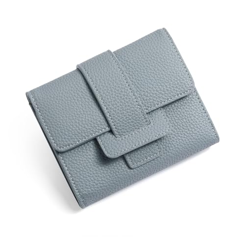 GOIACII Kleine Damen-Geldbörse, RFID-blockierend, Kartenhalter, kompakte Mini-Geldbörse, Leder, Blau, Classic von GOIACII