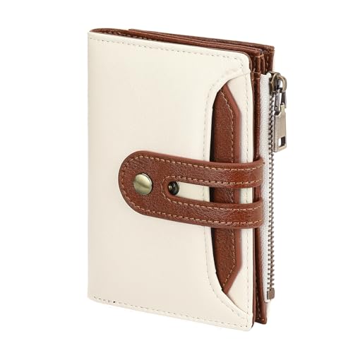 GOIACII Kleine Geldbörse für Damen, RFID-blockierend, Kreditkartenetui mit Ausweisfenster, Reißverschluss, Münzgeldbörse, Weiss/opulenter Garten von GOIACII