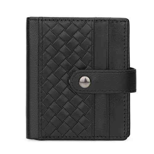 GOIACII Slim Wallet Leder Geldbörse für Herren mit 14 Kreditkartenfächern Bifold ID Card Holder, A01 Schwarz von GOIACII
