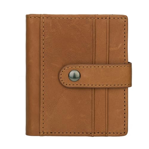 GOIACII Geldbörse für Damen, schmal, Leder, mit 14 Kreditkartenfächern, Ausweishalter, A02 Braun, Minimalistisch von GOIACII