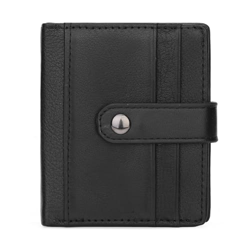 GOIACII Slim Wallet Leder Geldbörse für Herren mit 14 Kreditkartenfächern Bifold ID Card Holder, A02 Schwarz von GOIACII