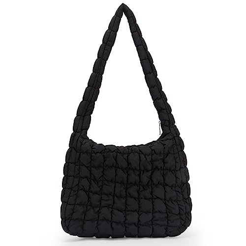GOKTOW Puffer gesteppte Tragetasche,Gesteppte Umhängetasche,Puffy Tote Bag Purse,Große Nylon Hobo Handtasche von GOKTOW
