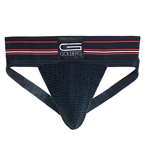 GOLBERG G Jockstrap Herren Unterwäsche, Sportunterstützer, Jockstrap für Erwachsene und Jugendliche, Schwarz (Einzelpack), L (97/107 cm) von GOLBERG G