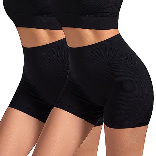 GOLD CARP Shapewear Damen Nahtlose Body Shaper Unterhose Atmungsaktiv Figurenformend Miederslip Bequeme Miederhose Unterwäsche 2Pack-Schwarz M von GOLD CARP