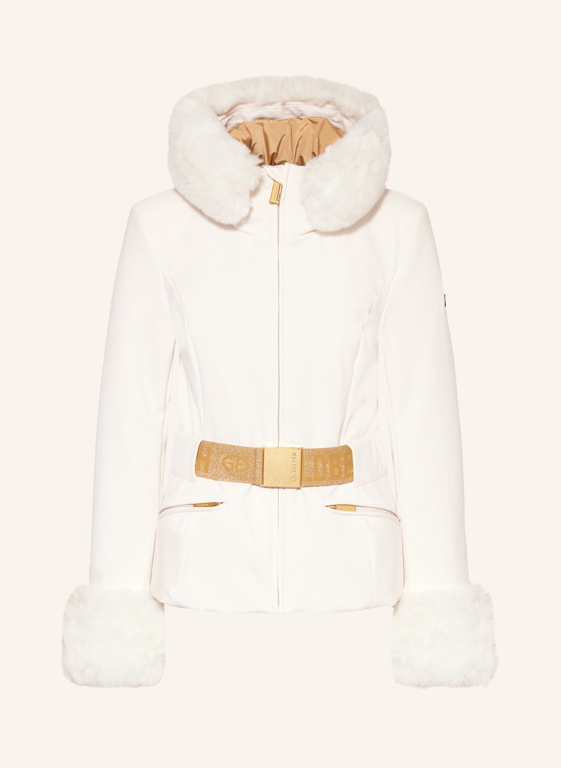 Goldbergh Daunen-Skijacke Prezioso Mit Abnehmbarem Kunstfell weiss von GOLDBERGH