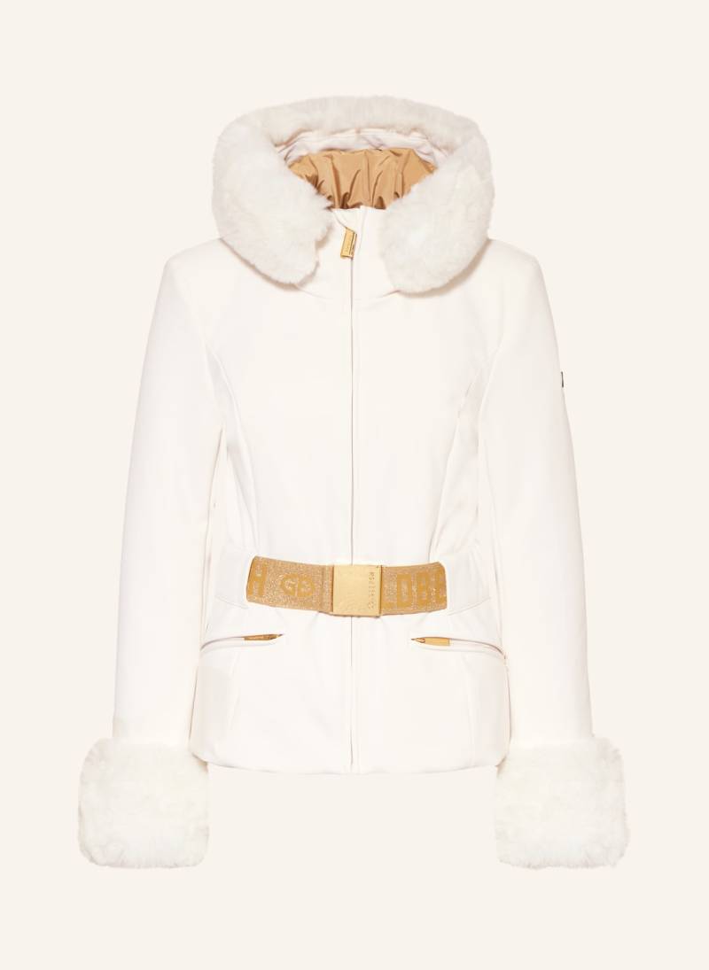 Goldbergh Daunen-Skijacke Prezioso Mit Abnehmbarem Kunstfell weiss von GOLDBERGH