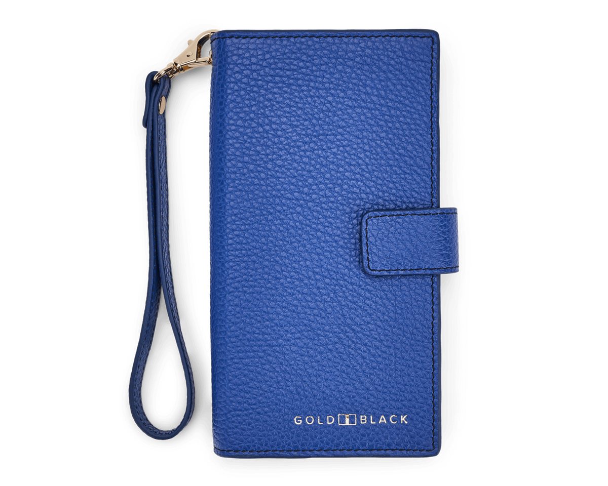GOLDBLACK Geldbörse Billion Geldbörse mit Handyfach aus Nappaleder Blau von GOLDBLACK