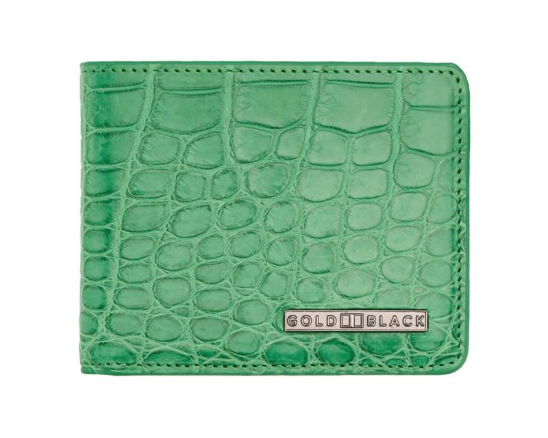 GOLDBLACK Geldbörse Geldbörse GM Krokodilleder grün von GOLDBLACK