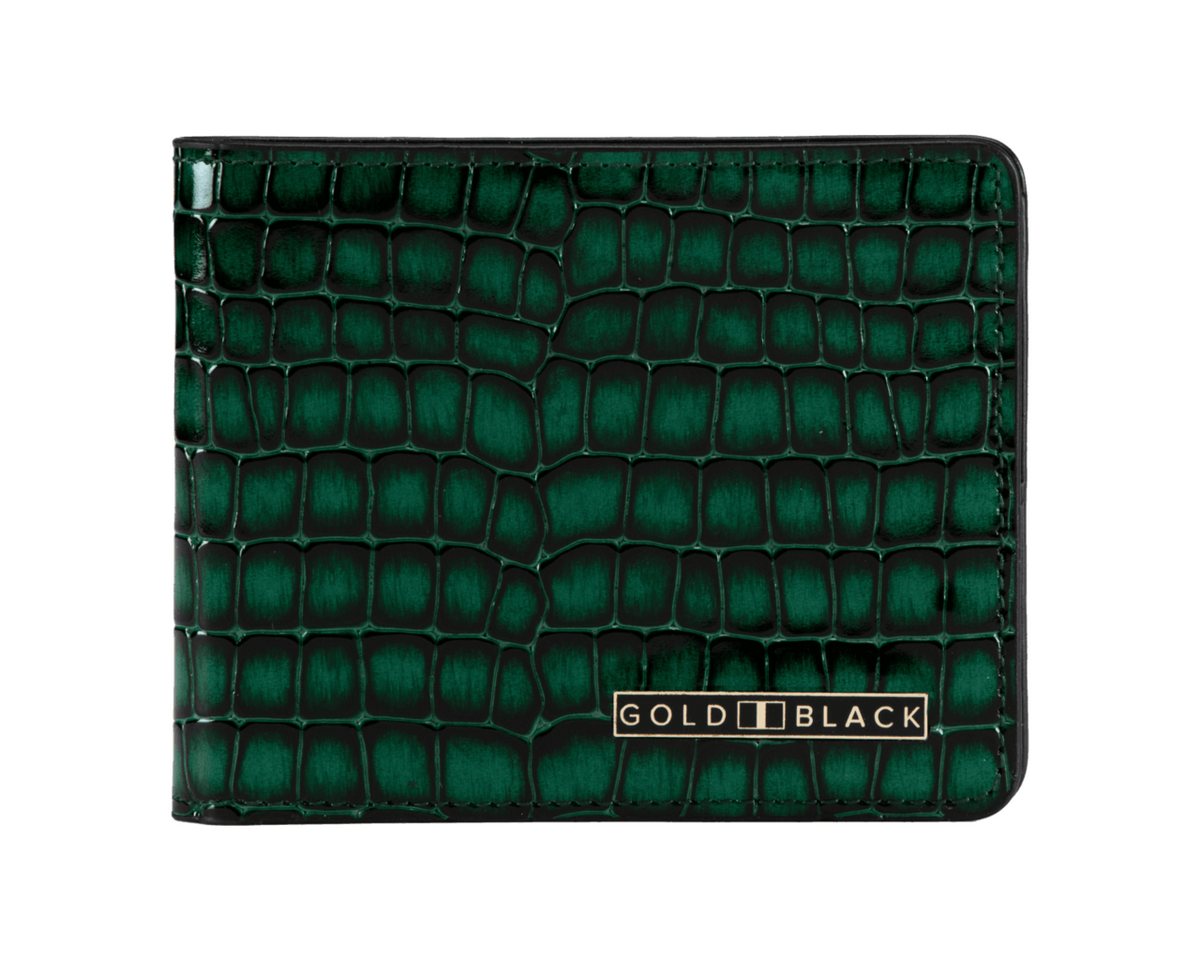 GOLDBLACK Geldbörse Geldbörse GM Leder MILANO-Design Grün von GOLDBLACK