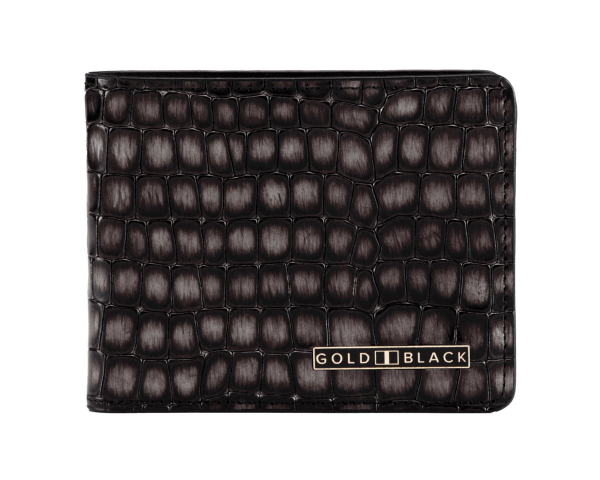 GOLDBLACK Geldbörse Geldbörse GM Leder MILANO-DesignGrau von GOLDBLACK