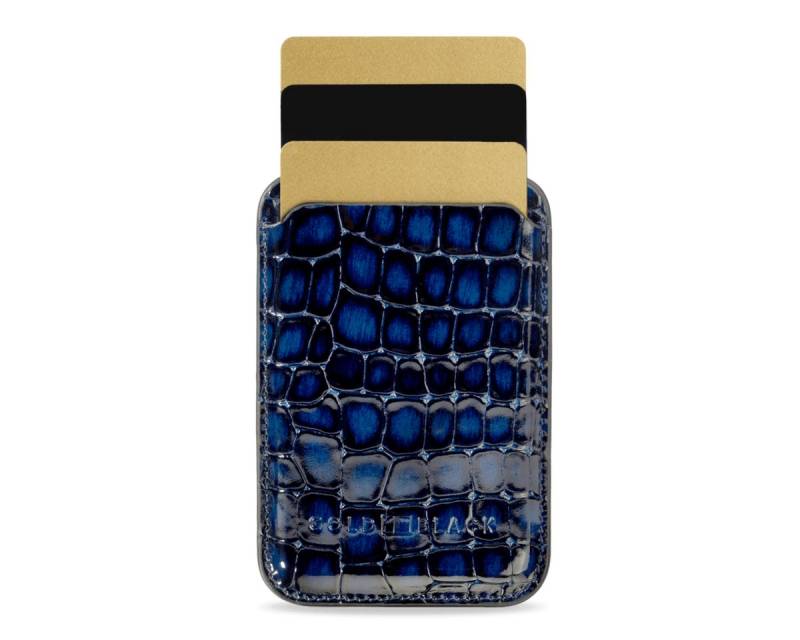 GOLDBLACK Geldbörse iPhone MagSafe Wallet Leder MILANO-Design Blau von GOLDBLACK