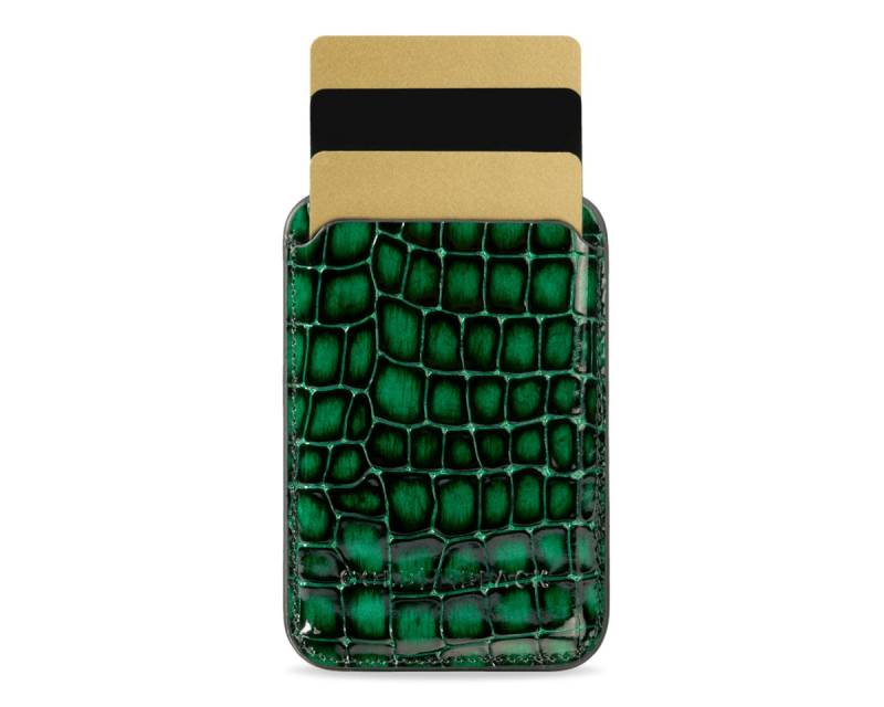 GOLDBLACK Geldbörse iPhone MagSafe Wallet Leder MILANO-Design Grün von GOLDBLACK