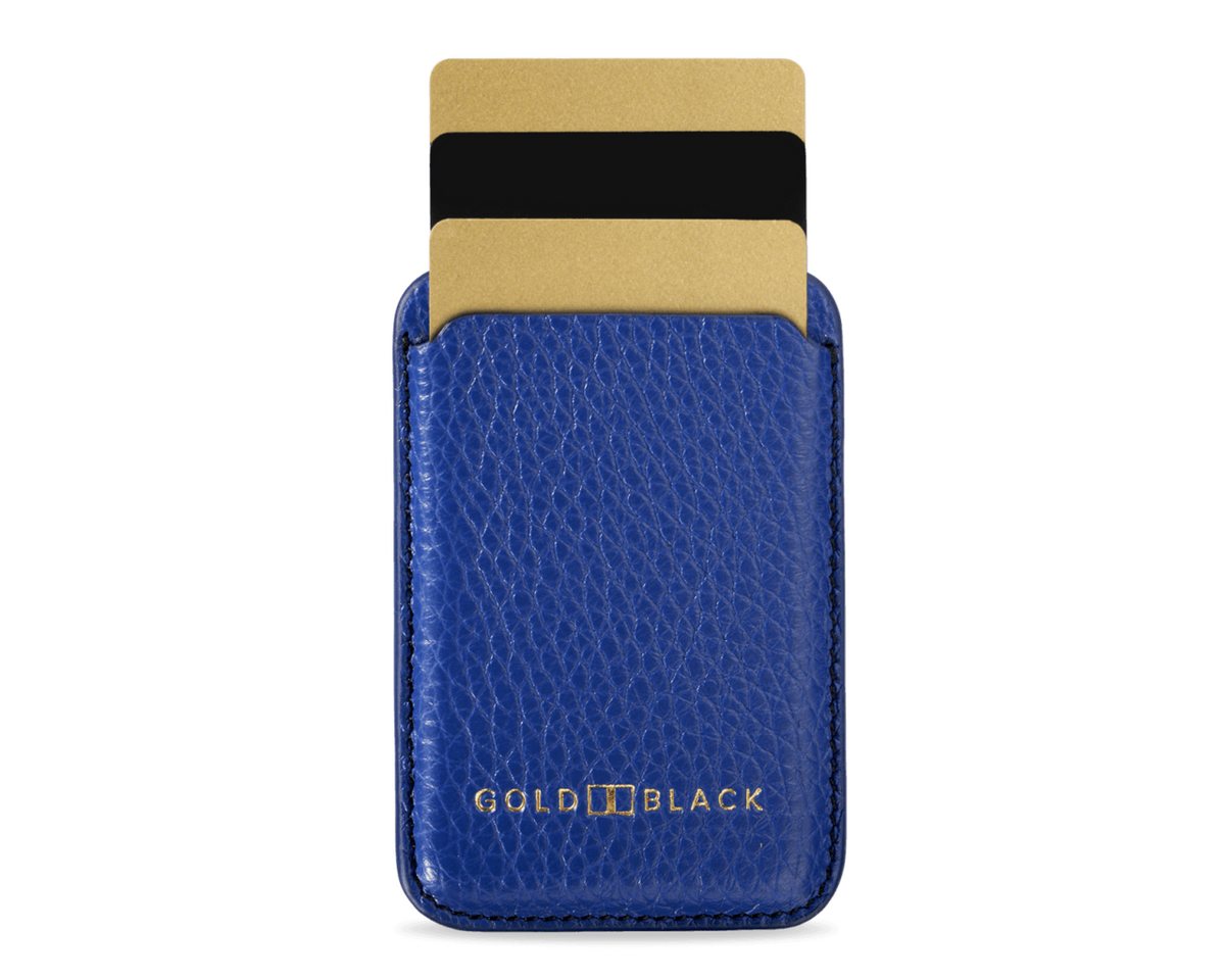 GOLDBLACK Geldbörse iPhone MagSafe Wallet Leder Nappa Blau von GOLDBLACK