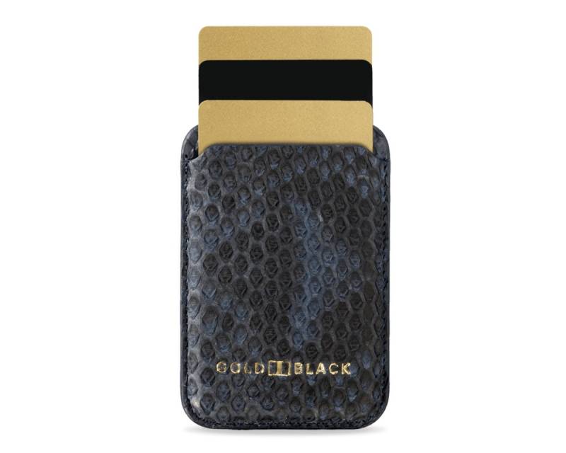 GOLDBLACK Geldbörse iPhone MagSafe Wallet Pythonleder Navy Blau von GOLDBLACK