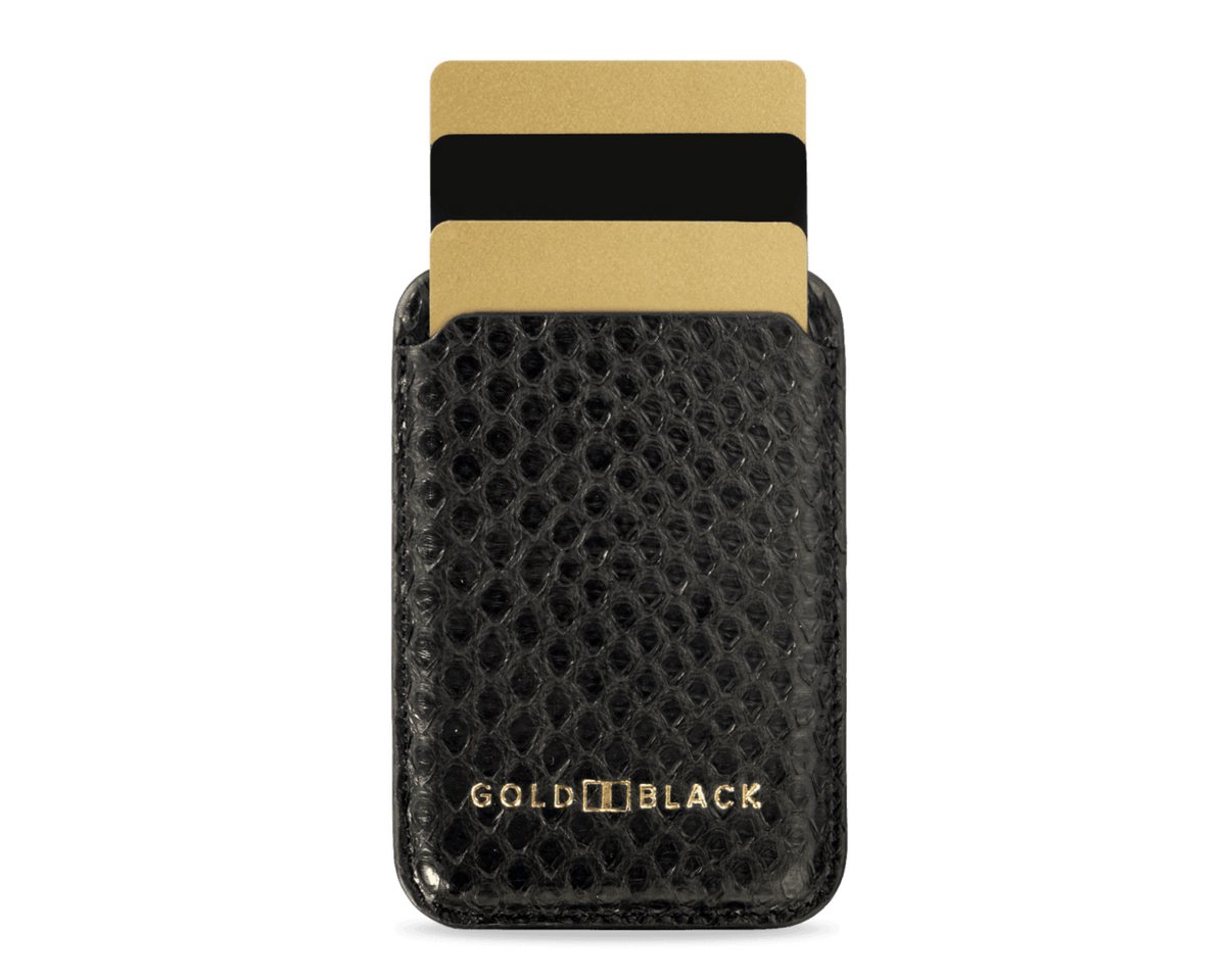 GOLDBLACK Geldbörse iPhone MagSafe Wallet Pythonleder Schwarz von GOLDBLACK
