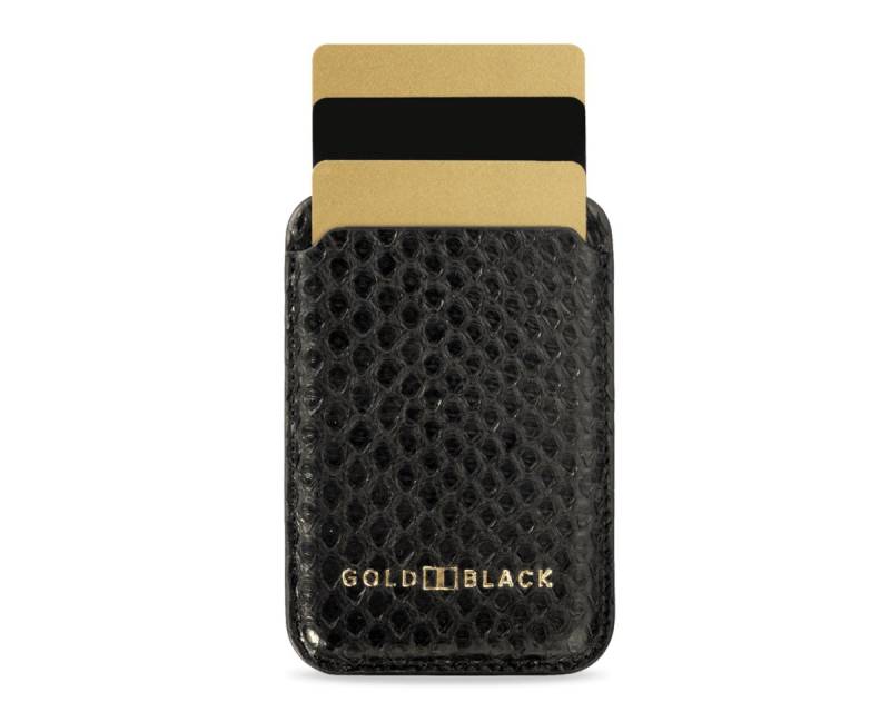 GOLDBLACK Geldbörse iPhone MagSafe Wallet Pythonleder Schwarz von GOLDBLACK